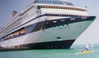 Passing a cruise ship leaving Key West - 24k