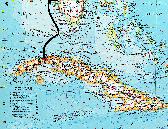 Map of Cuba showing the route travelled - 12k